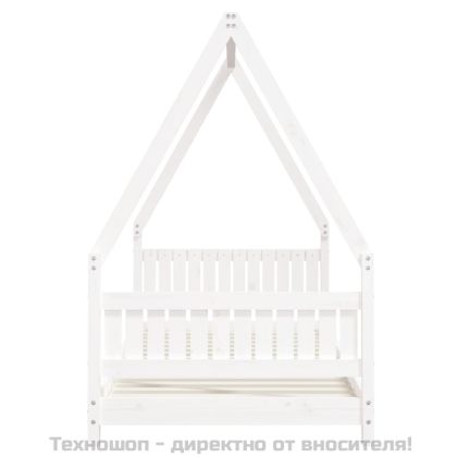 Рамка за детско легло бяла 90x200 см масивна борова дървесина