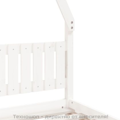 Рамка за детско легло бяла 90x200 см масивна борова дървесина