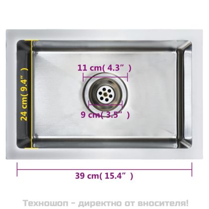 Ръчно изработена кухненска мивка, неръждаема стомана