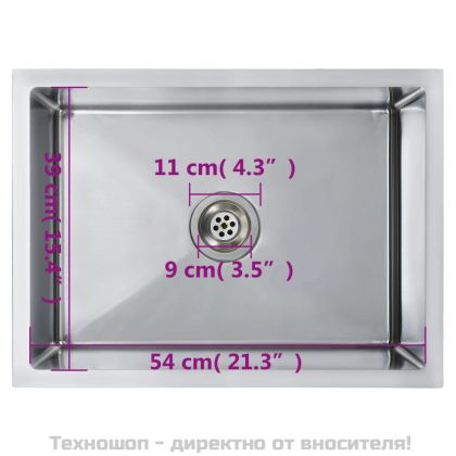 Ръчно изработена кухненска мивка, неръждаема стомана