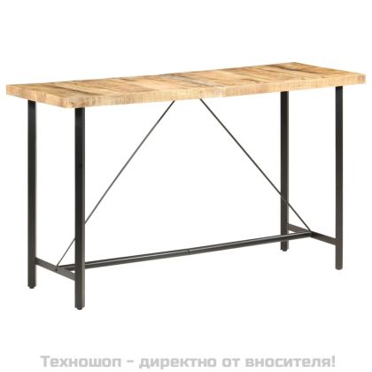 Бар маса, 180x70x107 cм, груба мангова дървесина