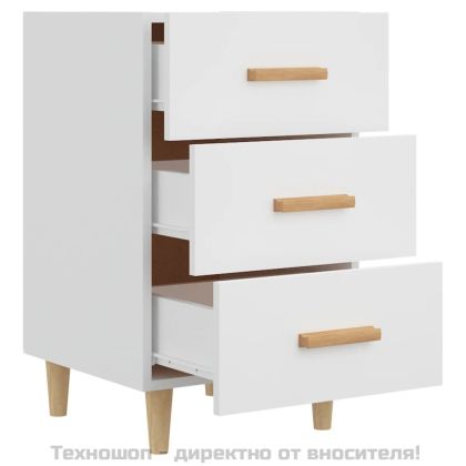 Нощно шкафче, черно, 40x40x66 см, инженерно дърво