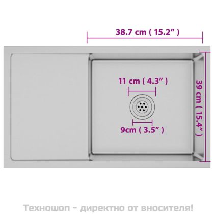 Ръчно изработена кухненска мивка, неръждаема стомана