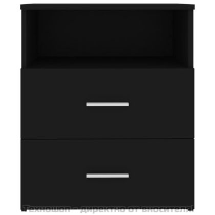 Нощни шкафчета, 2 бр, черни, 50x32x60 см