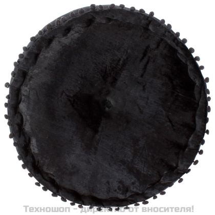 Кръгъл пуф, кадифе, 40x20 см, антрацит