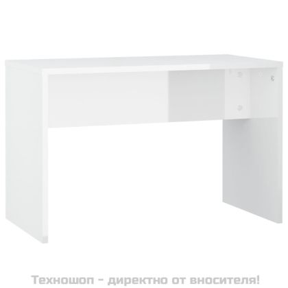 Комплект тоалетка с LED, бял гланц, инженерно дърво