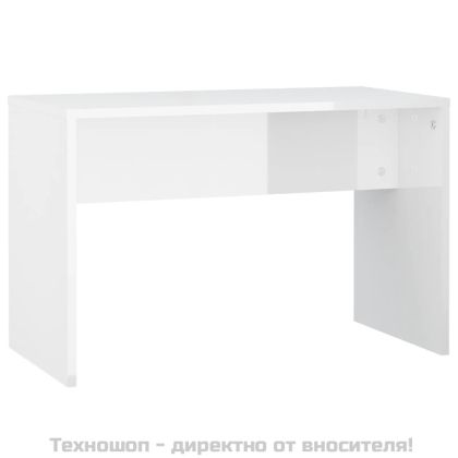 Комплект тоалетка с LED, бял гланц, инженерно дърво