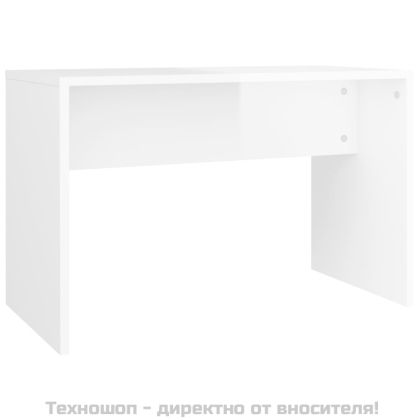 Табуретка за тоалетка бял гланц 70x35x45 см инженерно дърво