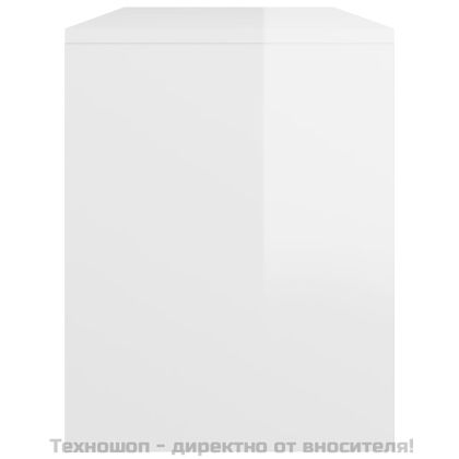 Табуретка за тоалетка бял гланц 70x35x45 см инженерно дърво