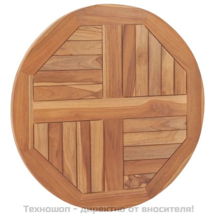 Плот за маса, тиково дърво масив, кръгъл, 2,5 см, 60 см