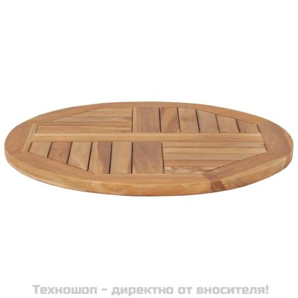 Плот за маса, тиково дърво масив, кръгъл, 2,5 см, 60 см