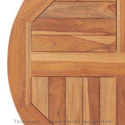 Плот за маса, тиково дърво масив, кръгъл, 2,5 см, 60 см