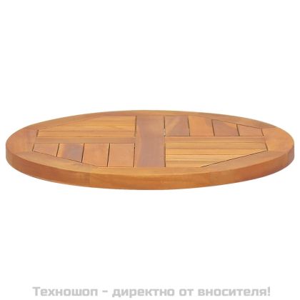 Плот за маса, тиково дърво масив, кръгъл, 2,5 см, 50 см