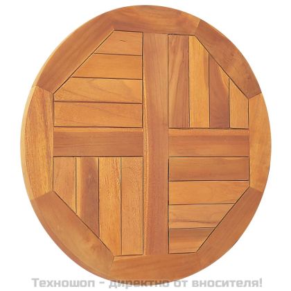 Плот за маса, тиково дърво масив, кръгъл, 2,5 см, 50 см