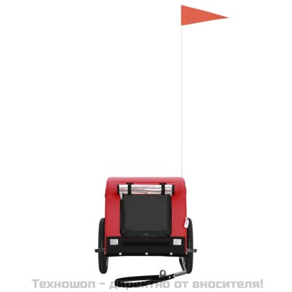 Ремарке за колело за любимци черно червено Оксфорд плат желязо