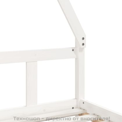 Детска рамка за легло, бяла, 90x190 см, бор масив