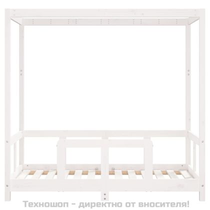 Рамка за детско легло, бяла, 70x140 см, бор масив