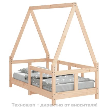Рамка за детско легло, 70x140 см, масивна борова дървесина