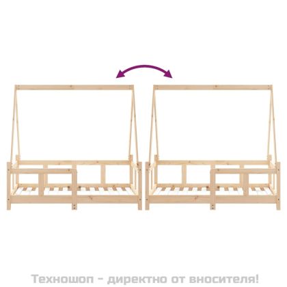 Рамка за детско легло, 70x140 см, масивна борова дървесина