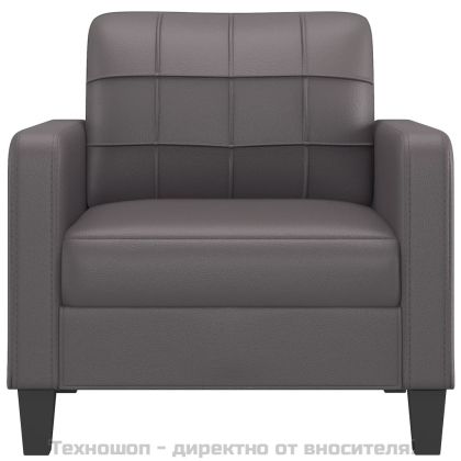 Кресло, сиво, 60 см, изкуствена кожа