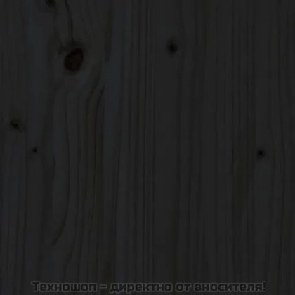 Детска рамка за легло, черна, 90x190 см, бор масив