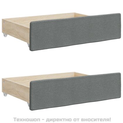 Чекмеджета за легло, 2 бр, тъмносиви, инженерно дърво и плат