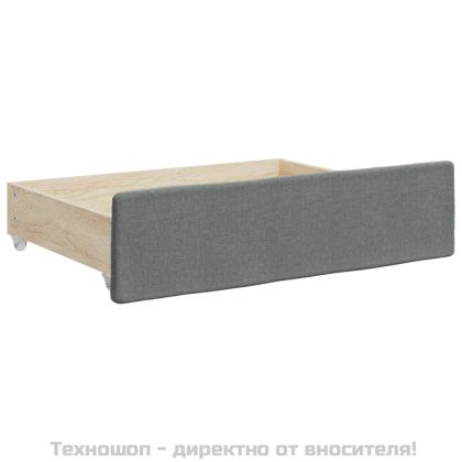 Чекмеджета за легло, 2 бр, тъмносиви, инженерно дърво и плат