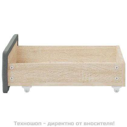 Чекмеджета за легло, 2 бр, тъмносиви, инженерно дърво и плат