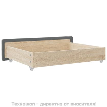 Чекмеджета за легло, 2 бр, тъмносиви, инженерно дърво и плат