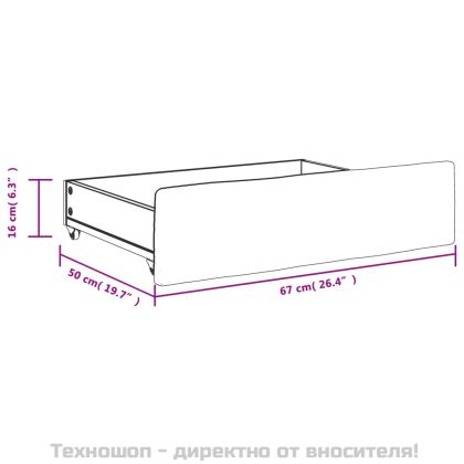 Чекмеджета за легло, 2 бр, тъмносиви, инженерно дърво и плат