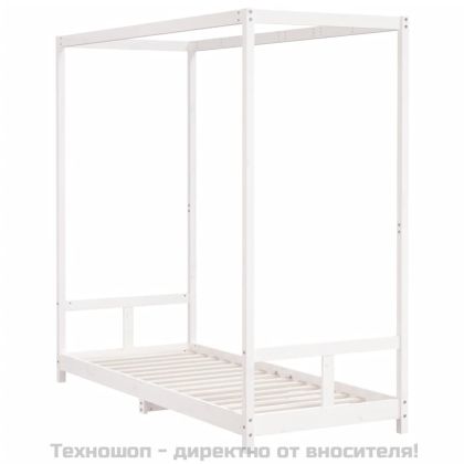 Рамка за детско легло бяла 80x200 см масивна чамова дървесина