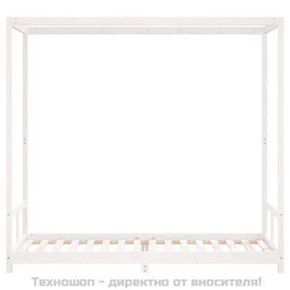 Рамка за детско легло бяла 80x200 см масивна чамова дървесина