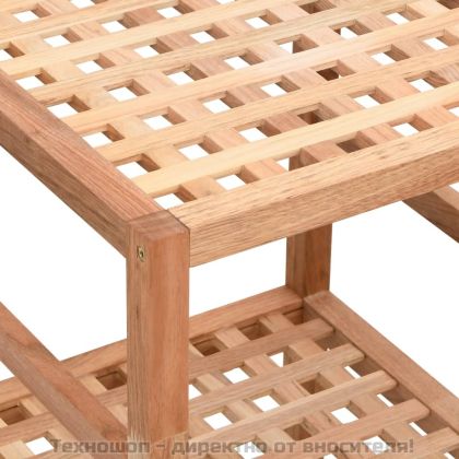 Етажерка за баня, 35,5x35,5x79 см, орехово дърво масив