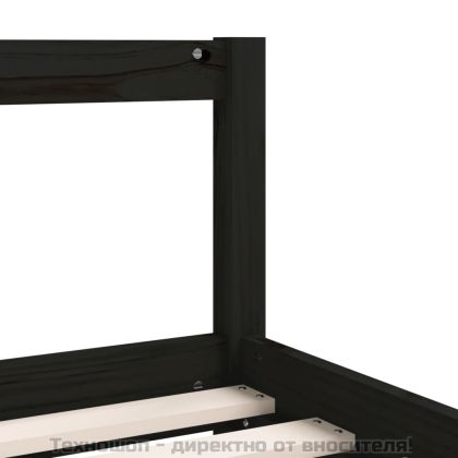 Рамка за детско легло с чекмеджета черна 90x200 см бор масив