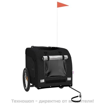 Ремарке за колело за любимци черно Оксфорд плат и желязо