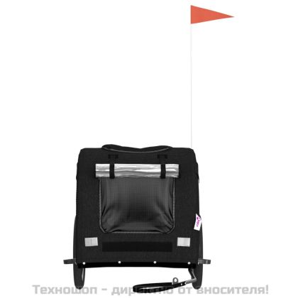 Ремарке за колело за любимци черно Оксфорд плат и желязо