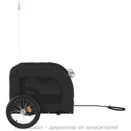 Ремарке за колело за любимци черно Оксфорд плат и желязо