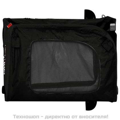 Ремарке за колело за любимци черно Оксфорд плат и желязо