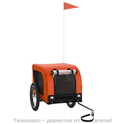 Ремарке за колело за любимци оранжев черен Оксфорд плат желязо