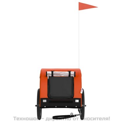 Ремарке за колело за любимци оранжев черен Оксфорд плат желязо