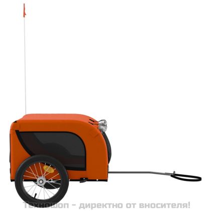 Ремарке за колело за любимци оранжев черен Оксфорд плат желязо