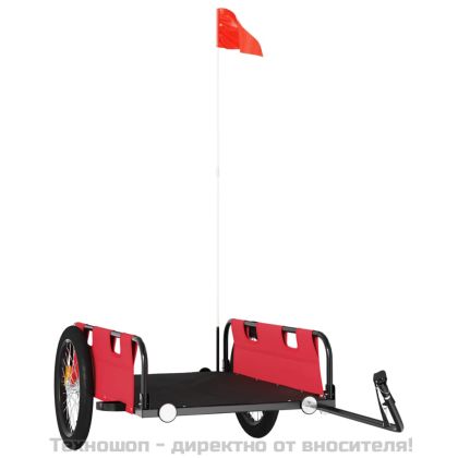 Ремарке за колело, червено, Оксфорд плат и желязо