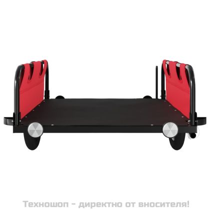 Ремарке за колело, червено, Оксфорд плат и желязо