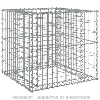 Габионна кошница, сребриста, 70x70x65 см, поцинковано желязо