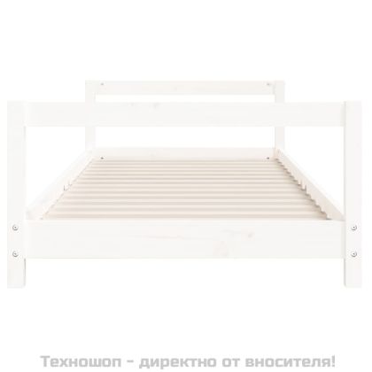 Детска рамка за легло, бяла, 90x190 см, бор масив