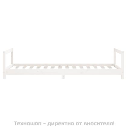 Детска рамка за легло, бяла, 90x190 см, бор масив