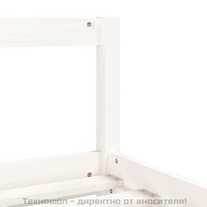 Детска рамка за легло, бяла, 90x190 см, бор масив