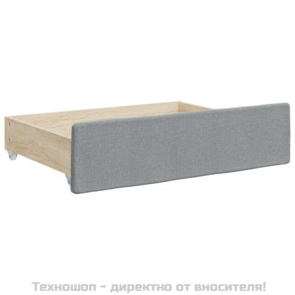 Чекмеджета за легло, 2 бр, светлосиви, инженерно дърво и плат