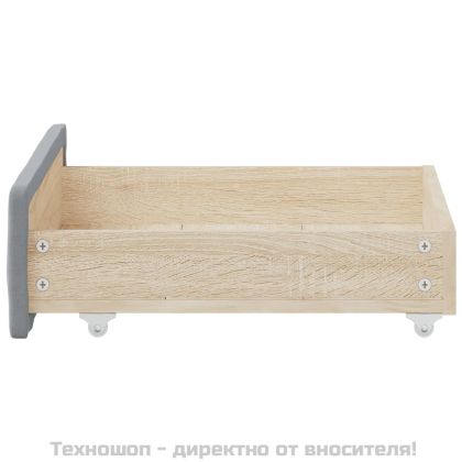 Чекмеджета за легло, 2 бр, светлосиви, инженерно дърво и плат