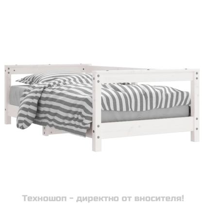 Рамка за детско легло, бяла, 70x140 см, бор масив
